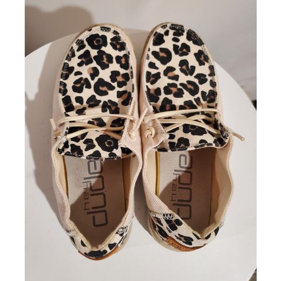Hey Dude Wendy Funk Leo Safari Lace Up Slip On Canvas Comfort Shoes Womens 6 - Picture 7 of 10